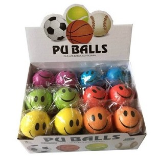 MERRY FACES PU BALL &Oslash;10 Cm. IN DISPLAY (36st.)