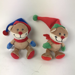 PLUSH CHRISTMAS BEAR WITH CHRISTMAS HAT (12pcs)