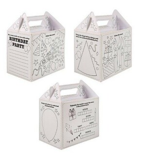 Kids Meal Box &ndash; Happy Birthday &ndash; DIY Coloring - 14 x 9.5 x 18 cm (24 pcs)