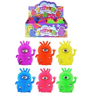 LIGHT-UP PUFFER MONSTERS WITH 3 EYES IN DISPLAY (12 pcs)