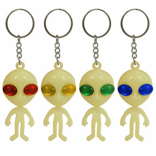GLOW IN THE DARK ALIEN KEYCHAINS (60 pcs)