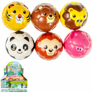 Foam Animal Faces Balls &Oslash; 6.3 cm in Display (24 pcs)