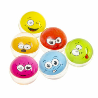Smiley Bouncy Balls &Oslash; 3.2 cm (50 pcs)