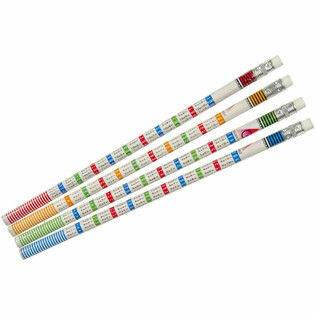 Multiplication Tables Math Pencil with Eraser (Pack of 12)