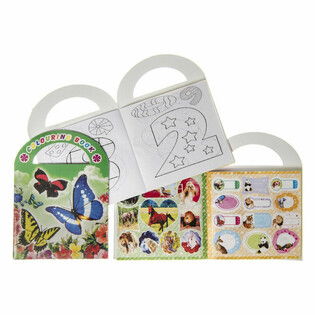 Small Mixed Coloring Books with Stickers (12 pcs)