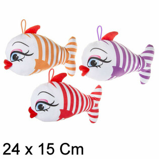 Plush Happy Fish with Big Lips - 24 cm - Mixed Colors (12 pcs)