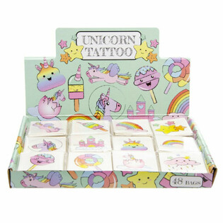 Fun Tattoos Unicorn - Packs of 12 Tattoos (48-Pack Display)