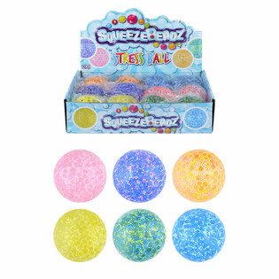 SQUEEZE BEADS STRESS BALL &Oslash;7CM IN DISPLAY (12 pcs)