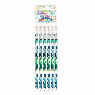 Football Pencil & Eraser Set (6-pc) - Display (24 sets)