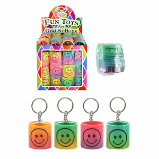 Smiley Rainbow Spiral Keychain Display (60 pcs)