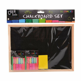 CREA KIDS - Chalkboard Set 29x21CM with Chalk & Sponge (12 pcs)