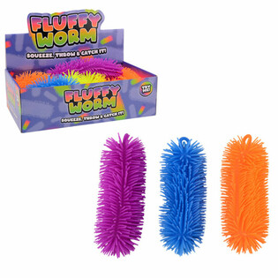 Large Fluffy Worm 22 cm - Assorted Display (12 pcs)