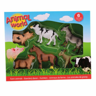 ANIMAL WORLD - PLAYSET WITH 6 PIECES FARM ANIMAL TOY FIGURES (1 pc)