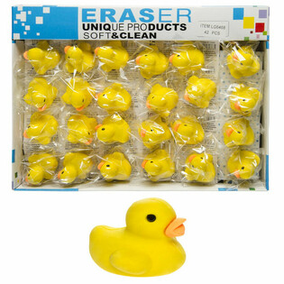 Yellow Duck Erasers (42 pcs)