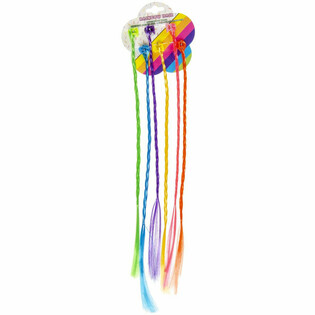 Rainbow 6-Piece Colored Hair Braids on Card (24 pcs)