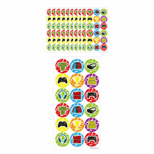 Gamer Fun Stickers - 10 Sheets of 18 Stickers Each