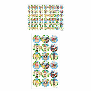 FUN STICKERS - PIRATE STICKERS - 18 STICKERS PER SHEET (10 pcs.)