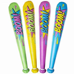 Giant Inflatable 'Boom!' Club - 85cm - Mixed Colors (12 pcs)