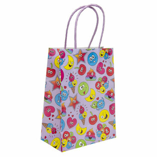 Smiley Paper Gift Bags - 16x9x22 cm (Pack of 12)
