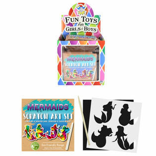 ECO FRIENDLY MAGIC SCRATCH ART PAPER MERMAID DISPLAY (108 pcs)
