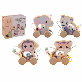 JOUECO - Wooden Wild Animal Bead Maze - 12+ Months