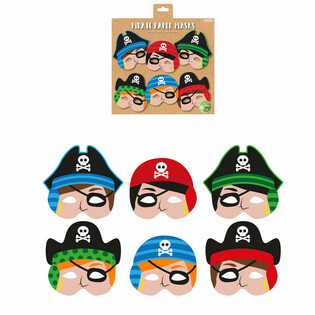 ECO FRIENDLY Pirate Paper Masks - 12 Assorted Pieces