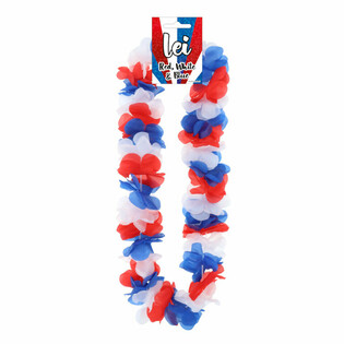 Hawaiian Lei - Red / White / Blue (12 pcs.)