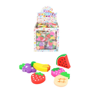 3-PIECE FRUIT ERASERS IN DISPLAY (144pcs.)