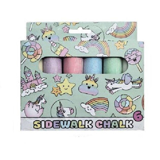 6 Pieces Large Sidewalk Chalk - Model: Unicorn (12 pcs)