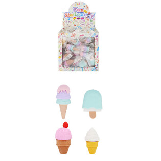 ERASERS - MODEL: MIX ICE CREAM - IN DISPLAY (100 pcs.)