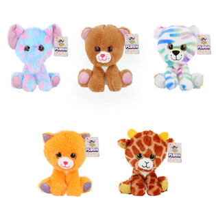 Plush Sitting Animals - 15cm High - Assorted Designs (10 pcs)