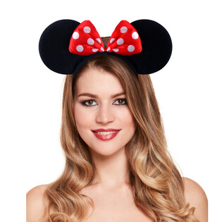 MOUSE EARS HEADSET WITH RED AND WHITE BOW (50 pcs.)