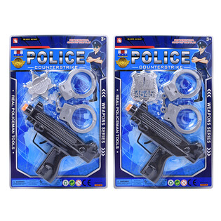 Police Toy Playset with Machine Gun, Handcuffs & Badge (6 pcs)