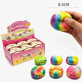 RAGE - Squishy RAINBOW Bun Dumplings LARGE - PU FOAM EDITION 8.5cm (12 pcs)