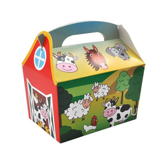 KIDS MEAL BOX MODEL: FARM ANIMALS - Dim 18.5x12x19 CM - FOODBOX - KIDSBOX (24 pcs)