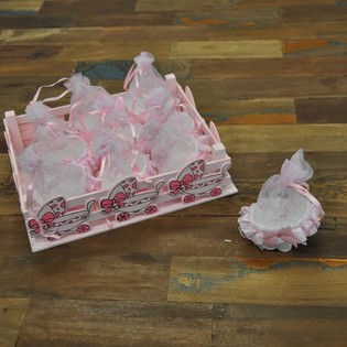 Decorative Crate with 9 Deco Strollers - Pink