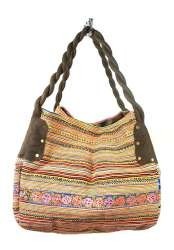 Art.nr: 97718A - B-FAIR Brocade Bag Large Brown Handle (1 pc)