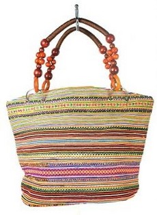 B-Fair Beads Bag Brown with Beaded Handle (1 pc) | Art. 97744