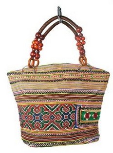B-Fair Beads Bag Brown with Beaded Handle