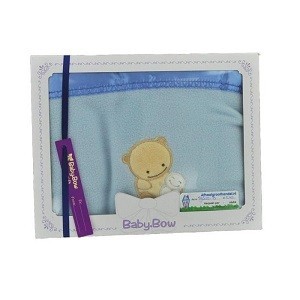 Baby Bow Fleece Blanket - Blue